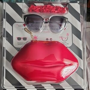 Betsey Johnson Red Sunglasses with Bold Design